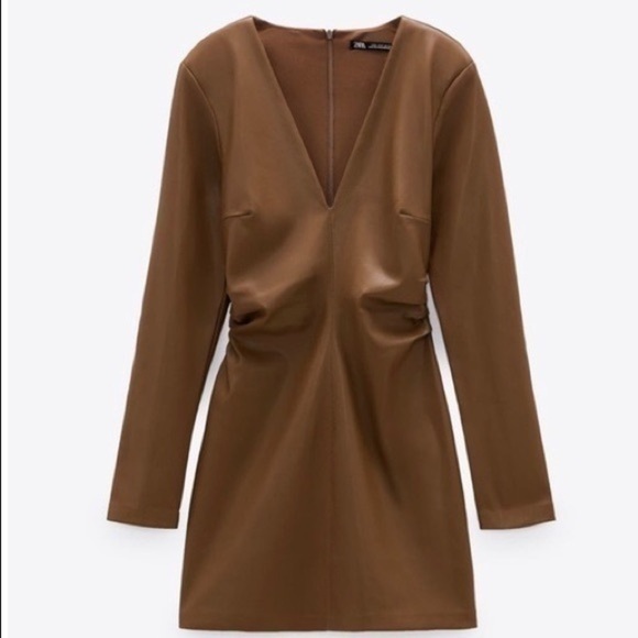 ZARA faux leather dress long sleeves 7901/338 - Picture 11 of 12